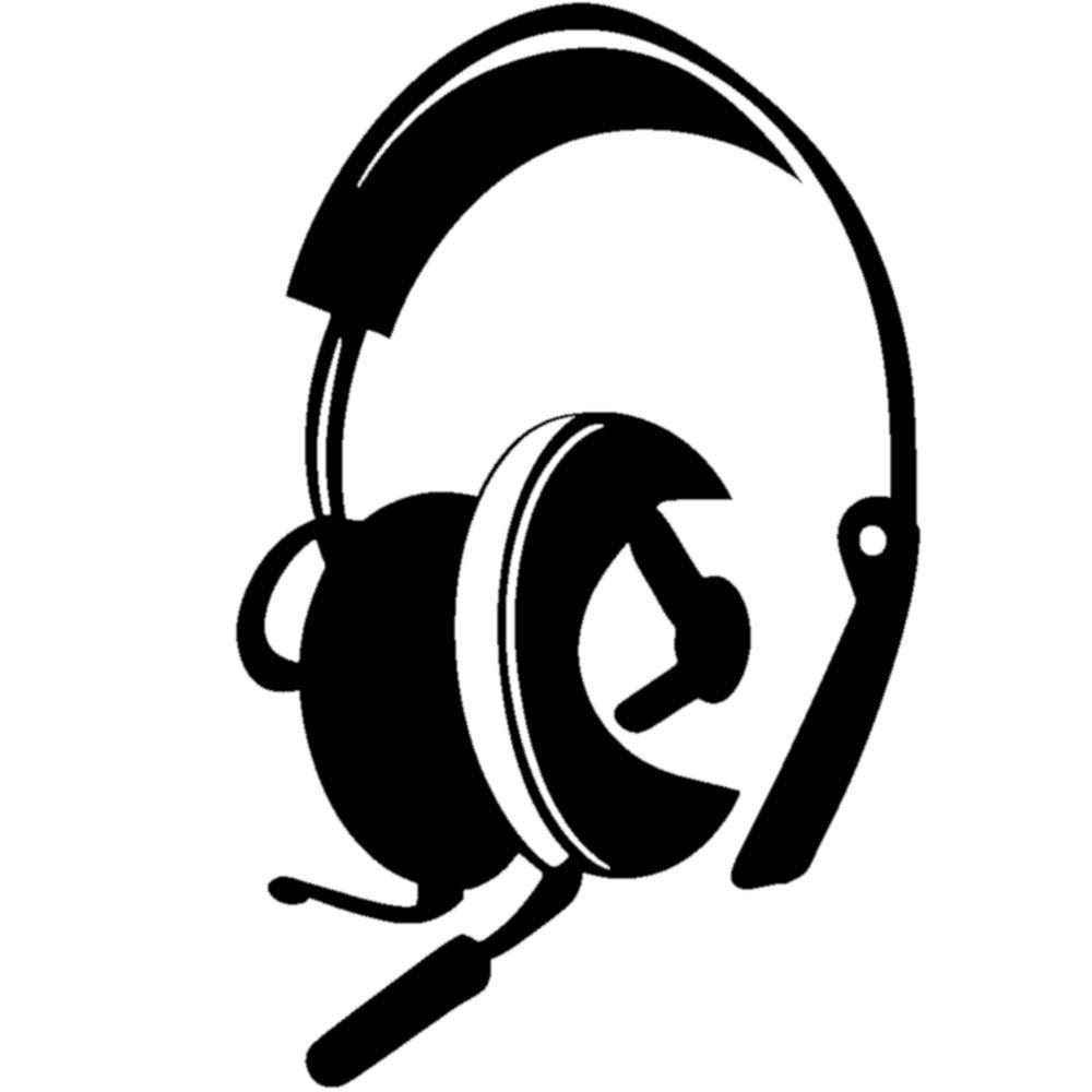 anrufbeantworter ansage firma headphones logo schwarz freigestellt